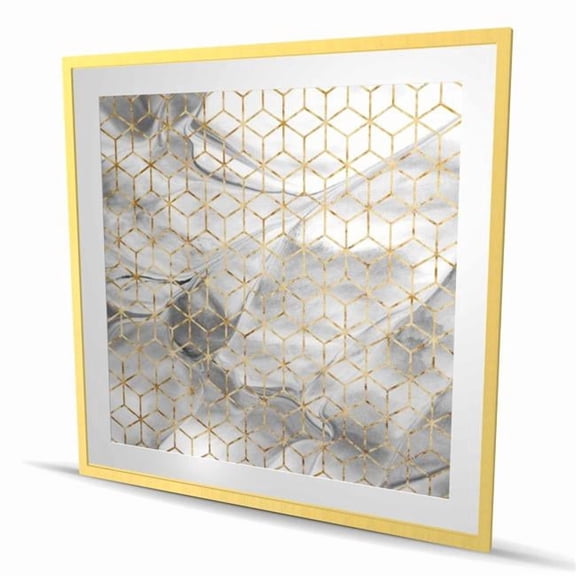 Begin Home Decor C1FM4848B37CSJ 48 x 48 in. Symmetry - Livingroom Patterns Framed Matted Print for Decor