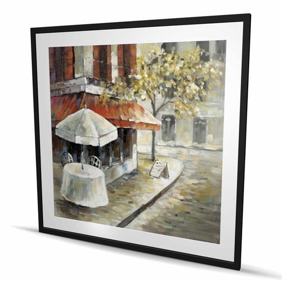 Begin Home Decor C1FM4848D1HFVX 48 x 48 in. Deserted & Sunny Street - Contemporary Framed Print Decor