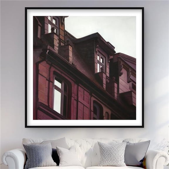 Begin Home Decor C1FM4848FISTC6 48 x 48 in. Architectural Building Framed Matted Print Wall Art - Home Decor Art