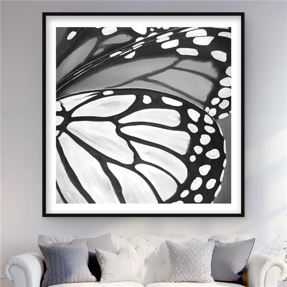 Begin Home Decor C1FM4848FW64SN 48 x 48 in. Butterfly Wings Closeup - Framed Matted Print for Home Decor