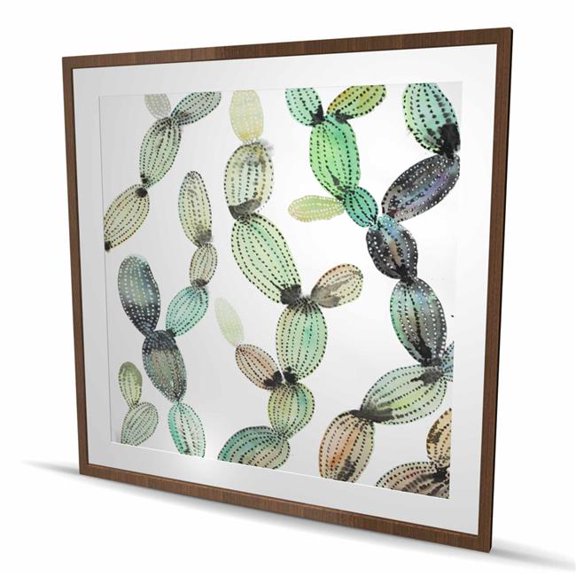 Begin Home Decor C1FM4848IIV3S5 48 x 48 in. Cactus Pattern - Living Room Floral Print Wall Art - Home Decor Art