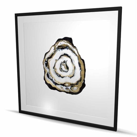 Begin Home Decor C1FM4848IOLCNZ 48 x 48 in. Golden Agate - Abstract Framed Matted Print for Home Decor