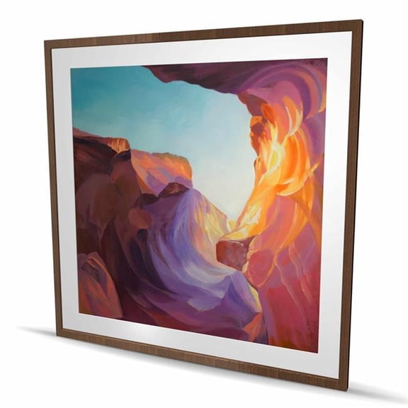 Begin Home Decor C1FM4848IS5DEH 48 x 48 in. Antelope Canyon - Framed Matted Print Wall Art for Bedroom Decor