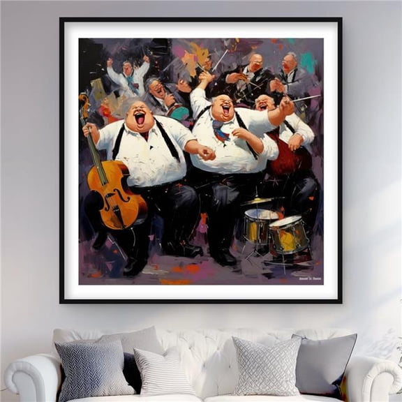 Begin Home Decor C1FM4848JBNBGA 48 x 48 in. Loud Noise - Instrument Musical Framed Matted Print Decor