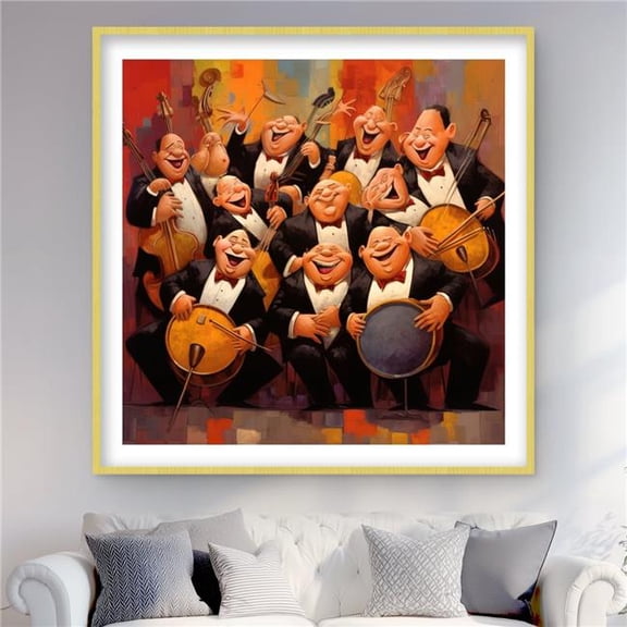 Begin Home Decor C1FM4848L92KI9 48 x 48 in. Musical Joy - Instrument Contemporary Framed Matted Print