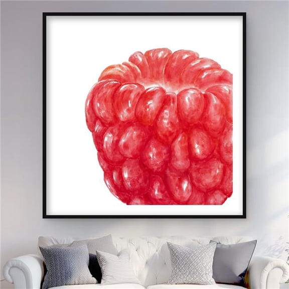 Begin Home Decor C1FM4848M6XG63 48 x 48 in. Raspberry - Kitchen Red Framed Matted Print Wall Art for Home Decor