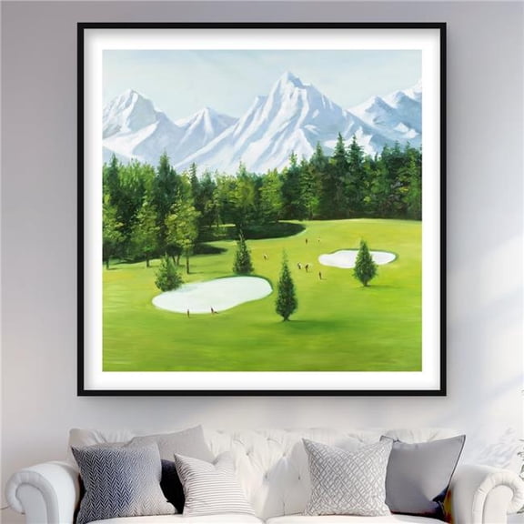 Begin Home Decor C1FM4848O1DV2S 48 x 48 in. Contemporary Man Cave Print Wall Art - Golf Course with Mountain View