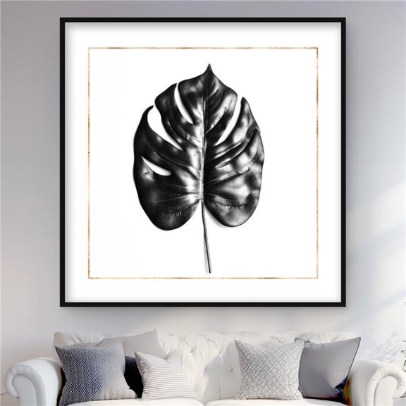 Begin Home Decor C1FM4848OZE45V 48 x 48 in. Split Leaf Philodendron Print - Gold Lines - Home Decor Art