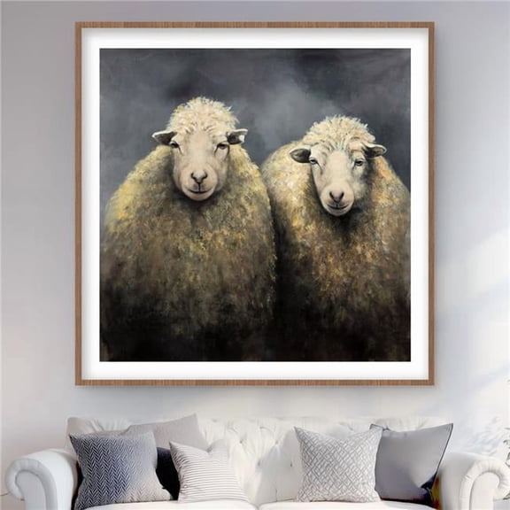 Begin Home Decor C1FM4848OZJMLX 48 x 48 in. Wool Sheeps - Farm Animals Living Room Framed Print Decor