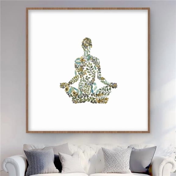 Begin Home Decor C1FM4848Q2J60W 48 x 48 in. Zen Attitude - Floral Botanical Living Room Framed Print