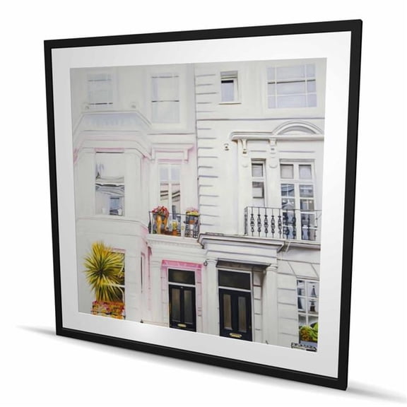 Begin Home Decor C1FM4848RGBAAC 48 x 48 in. West Coast Houses - Framed Matted Print for Home Decor