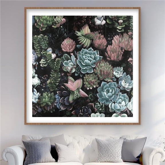 Begin Home Decor C1FM4848S7GCTE 48 x 48 in. Succulent Set - Exotic Framed Matted Print Wall Art for Home Decor