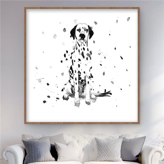 Begin Home Decor C1FM4848YB0QW3 48 x 48 in. Dalmatian Dog Print - Black & White Framed Home Decor