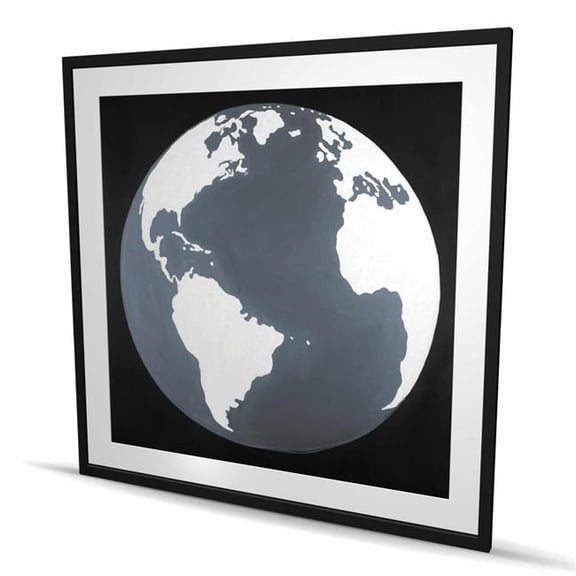 Begin Home Decor C1FM4848YIVDU9 48 x 48 in. Earth Satellite View - Scenic Astronomy Framed Matted Print