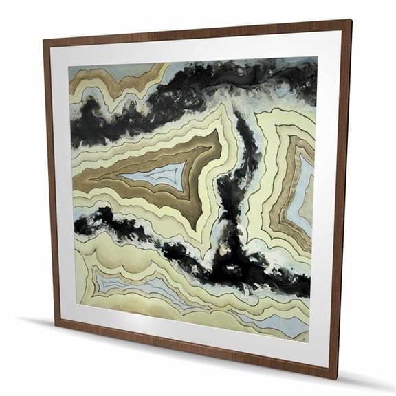 Begin Home Decor C1FM4848Z01Q1F 48 x 48 in. Lace Agate - Modern Framed Matted Print for Home Decor