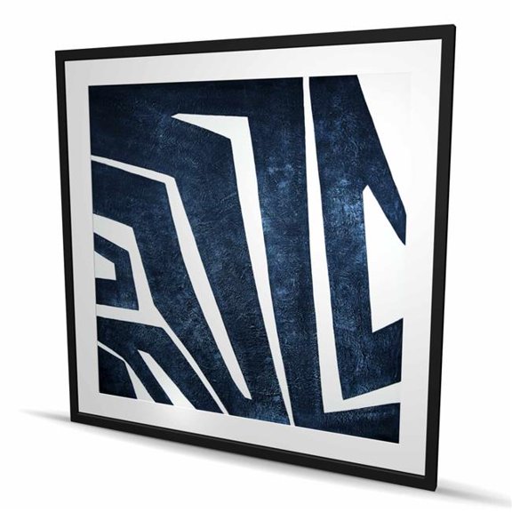 Begin Home Decor C1FM4848ZV5EN7 48 x 48 in. Blue Labyrinth - Abstract Modern Framed Print for Home Decor