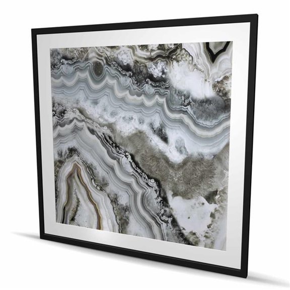 Begin Home Decor C1FM4848ZYX0DO 48 x 48 in. Abstract Geode - Framed Matted Print Wall Art for Bedroom Decor