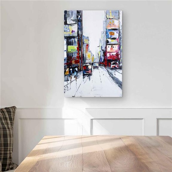 Begin Home Decor C1MP12180EHKC5 12 x 18 in. Time Square - Cities Blue Metal Print Wall Art for Home Decor