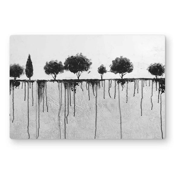 Begin Home Decor C1MP1218620HUL 12 x 18 in. Ink Bleeding Trees - Modern Black Metal Print Wall Art for Home Decor