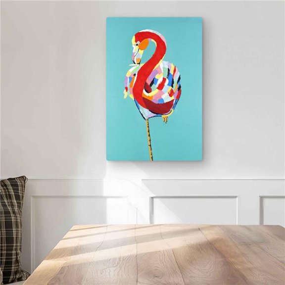 Begin Home Decor C1MP1218D6048N 12 x 18 in. Colorful Flamingo - Red Living Room Metal Print Wall Art - Home Decor