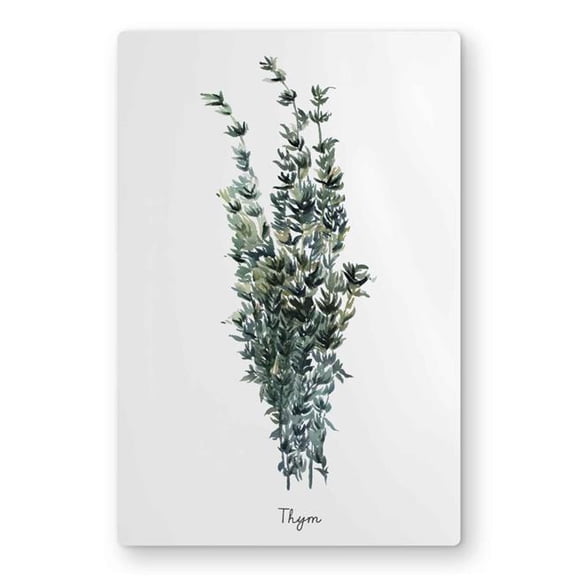 Begin Home Decor C1MP1218GH5J2M 12 x 18 in. Thyme Leaves Bundle Fr Wall Art - Kitchen Green Metal Print Decor
