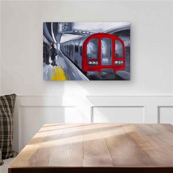 Begin Home Decor C1MP1218KGKZ9B 12 x 18 in. People Waiting Metro Wall Art - Blue Transportation Metal Print Decor