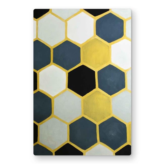 Begin Home Decor C1MP1218PRDAAM 12 x 18 in. Blue & Gold Cells Wall Art ...