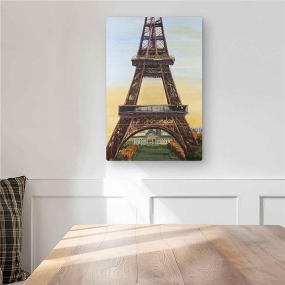 Begin Home Decor C1MP1218RVCZ2P 12 x 18 in. Eiffel Tower by Dawn - Cities Blue Metal Print Wall Art for Decor
