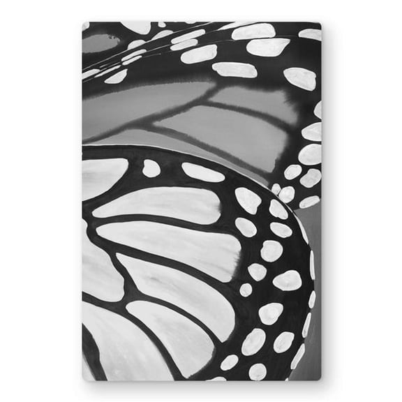 Begin Home Decor C1MP1218SEY4D6 12 x 18 in. Butterfly Wings Closeup - White Metal Print Wall Art for Home Decor