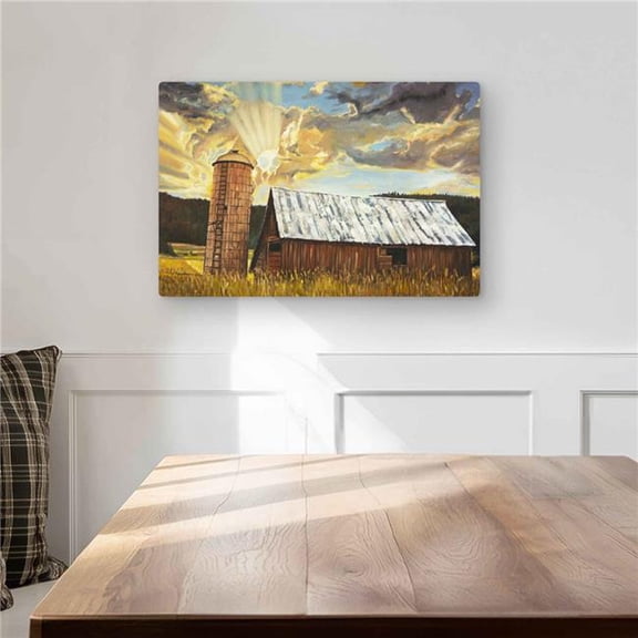 Begin Home Decor C1MP1218UUD9GM 12 x 18 in. Hay Barn - Brown Rustic Metal Print Wall Art - Unique Art