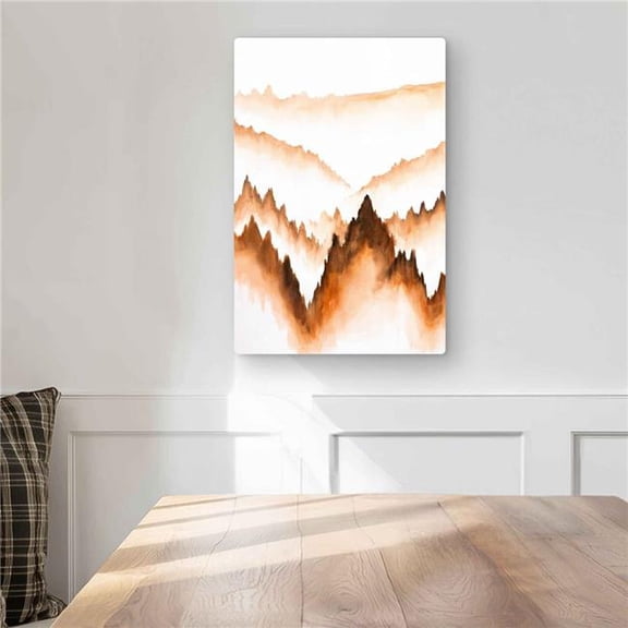 Begin Home Decor C1MP1218Y14E17 12 x 18 in. Mountain of Large Fir Trees Wall Art - Landscapes Orange Metal Print