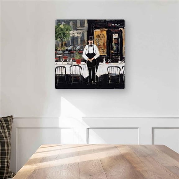 Begin Home Decor C1MP16160IY8MQ 16 x 16 in. The Cabaret - Office Black Metal Print Wall Art for Home Decor