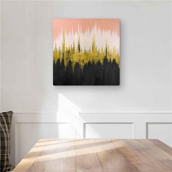 Begin Home Decor C1MP161660G82K 16 x 16 in. Abstract Zigzag - Bedroom Shapes Metal Print Wall Art for Home Decor