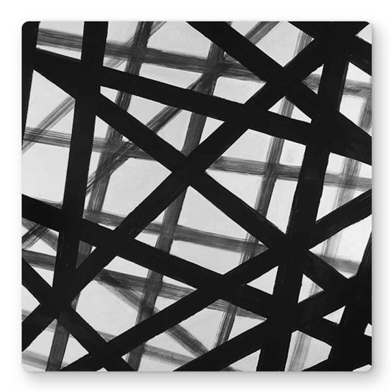 Begin Home Decor C1MP1616AA2NWT 16 x 16 in. Abstract Bold Lines Wall Art - Contemporary Metal Print