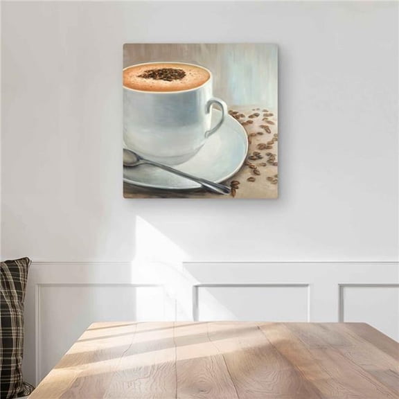 Begin Home Decor C1MP1616ANTSTK 16 x 16 in. Cappuccino Time - Hygge Object Metal Print Wall Art for Home Decor