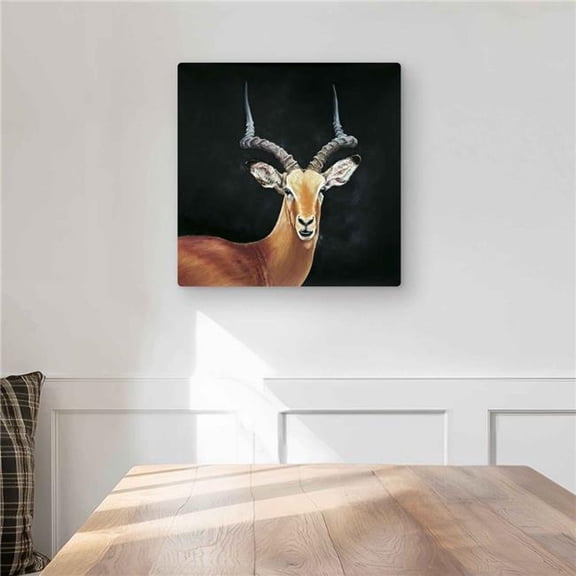 Begin Home Decor C1MP1616BIA3WI 16 x 16 in. Antelope Black Livingroom Metal Print Wall Art for Home Decor - Art