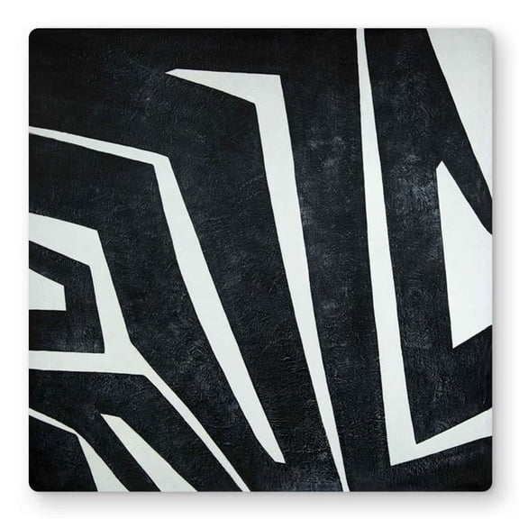 Begin Home Decor C1MP1616E0FE11 16 x 16 in. Labyrinth - Man Cave Black Metal Print Wall Art for Home Decor
