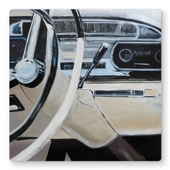 Begin Home Decor C1MP1616HHR1QQ 16 x 16 in. 1950s Car Dashboard Metal Print Wall Art - Vintage Transportation