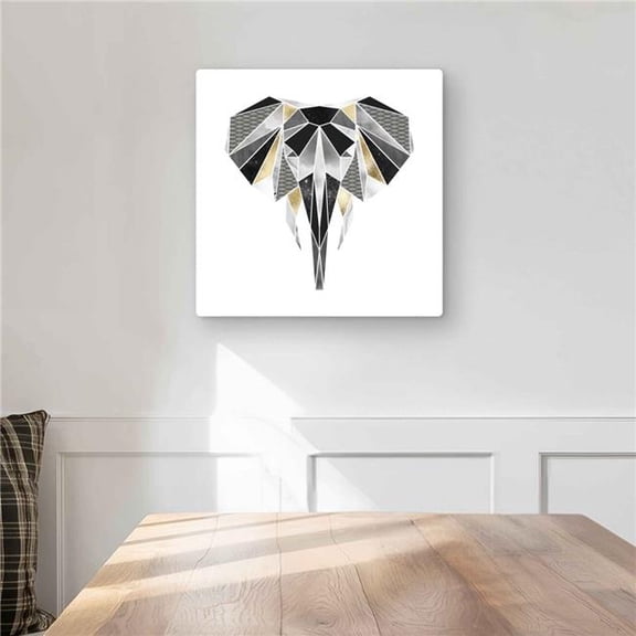 Begin Home Decor C1MP1616IT4Q5N 16 x 16 in. Geometric Elephant - Metal Print Wall Art - Unique Design