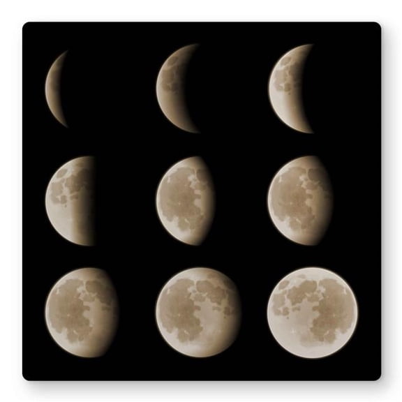 Begin Home Decor C1MP1616O0PYYO 16 x 16 in. Eclipse In Nine Phases - Metal Print Wall Art for Galaxy Bedroom