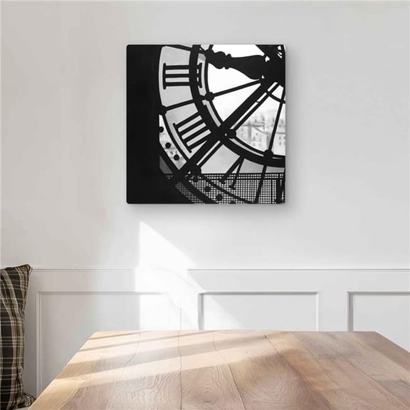 Begin Home Decor C1MP1616UWWOW4 16 x 16 in. Clock at the Orsay Museum Wall Art - Black Object Metal Print Decor