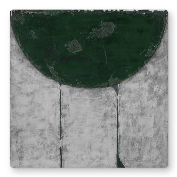 Begin Home Decor C1MP1616X3RI8F 16 x 16 in. Green Half Circle - Contemporary Metal Print Wall Art for Home Decor