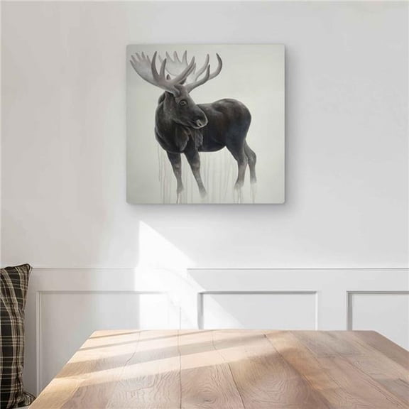 Begin Home Decor C1MP1616X5XSCU 16 x 16 in. Bull Moose - Scandinavian Livingroom Metal Print Wall Art for Decor