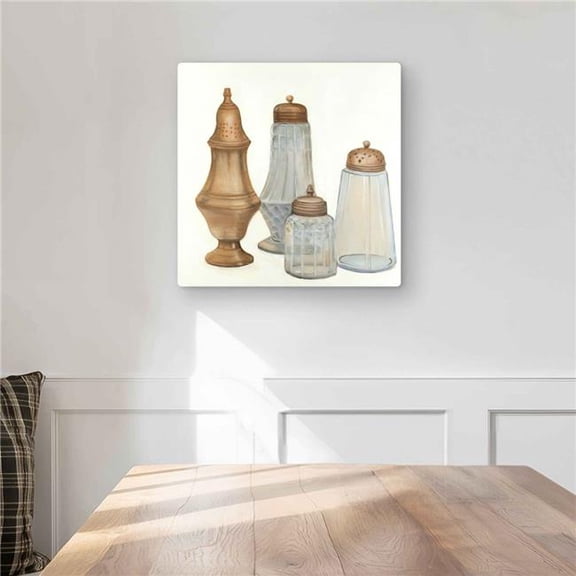 Begin Home Decor C1MP1616YA29SX 16 x 16 in. Antique Salt & Pepper Shaker Wall Art - Brown Metal Print Decor