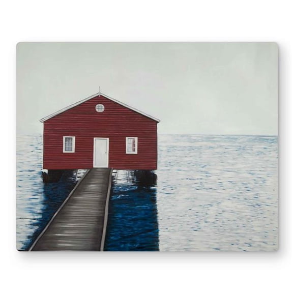 Begin Home Decor C1MP16200QPVKS 16 x 20 in. Boathouse - Marine Bathroom Metal Print Wall Art for Home Decor