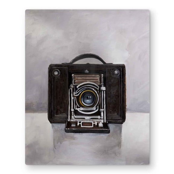 Begin Home Decor C1MP162050SBK5 16 x 20 in. Old Camera - Vintage Object Metal Print Wall Art for Home Decor