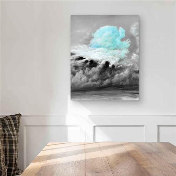 Begin Home Decor C1MP1620CB1V15 16 x 20 in. Blue Clouds - Blue Bathroom Metal Print Wall Art for Home Decor