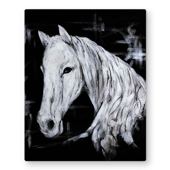 Begin Home Decor C1MP1620CR3PEL 16 x 20 in. Abstract Horse Profile View - Metal Print Wall Art for Home Decor