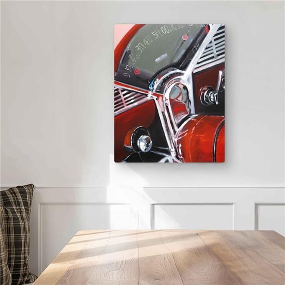 Begin Home Decor C1MP1620GI7OT4 16 x 20 in. Vintage Red Car Dashboard Wall Art - Transportation Metal Print Decor