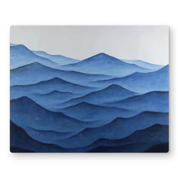 Begin Home Decor C1MP1620PJ82MH 16 x 20 in. Dark Calm Ocean Waves - Blue Bedroom Metal Print Wall Art for Decor